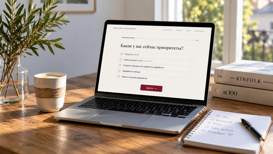 Квиз открыт на ноутбуке